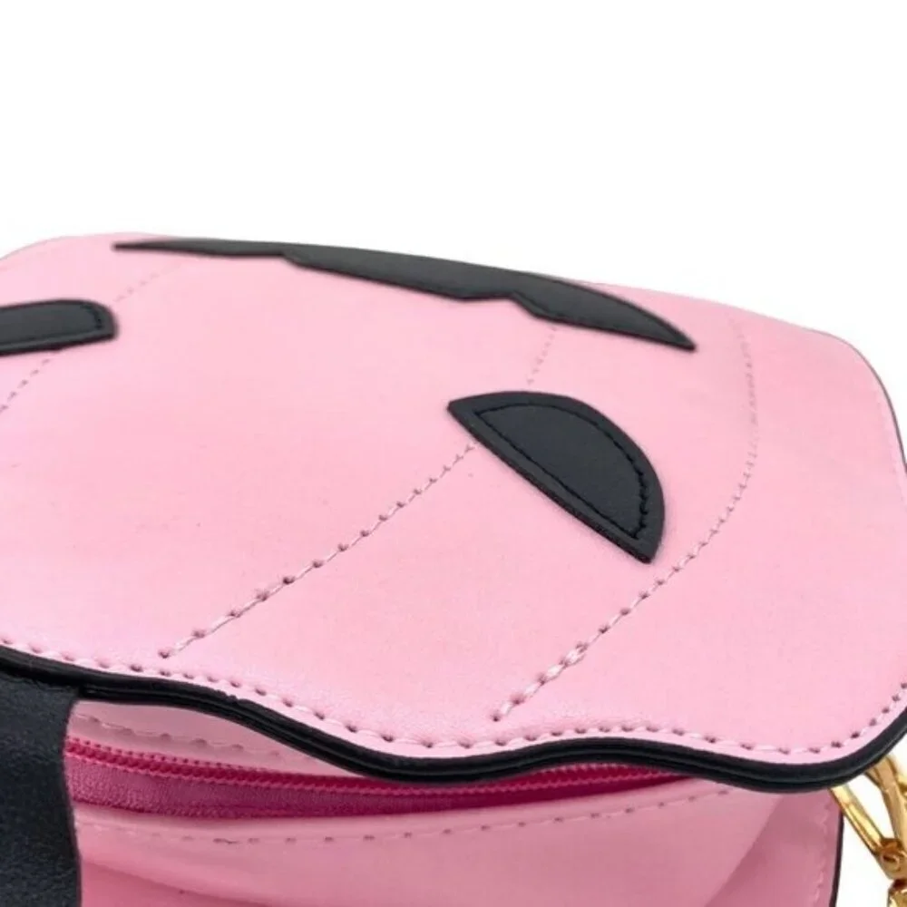 Pink Pumpkin Jack-O-Lantern Crossbody Bag Purse